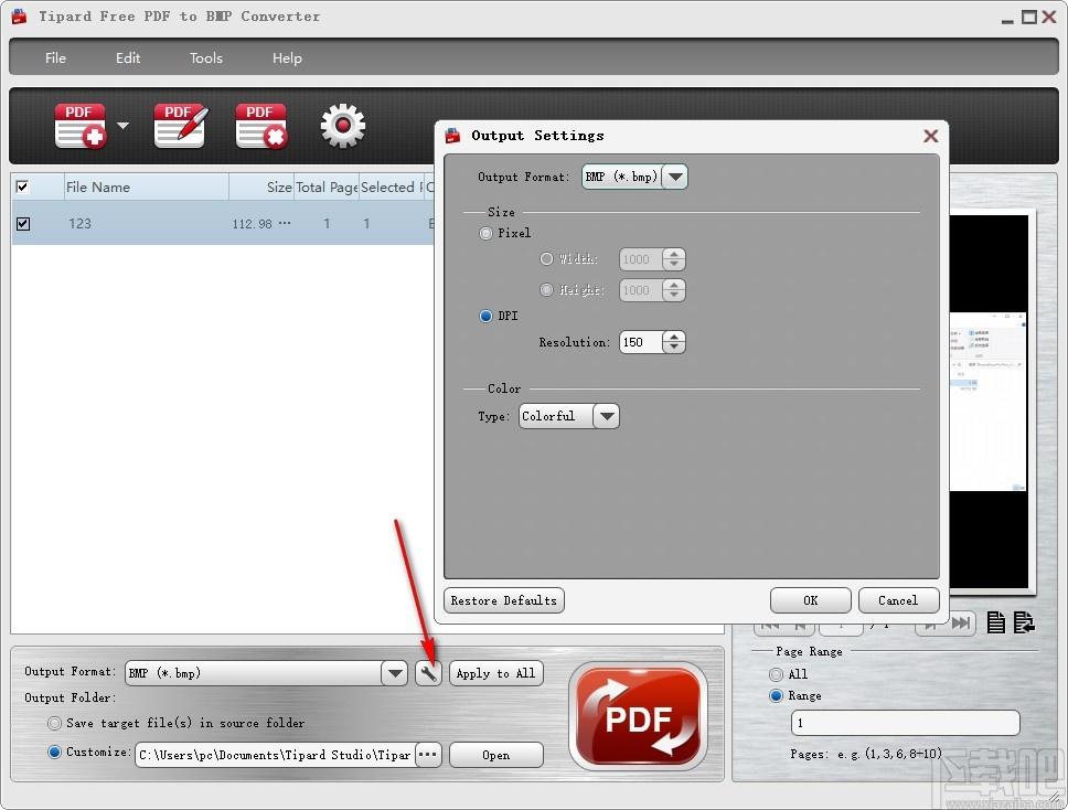 Tipard Free PDF to BMP Converter下载,PDF转BMP工具,PDF转BMP